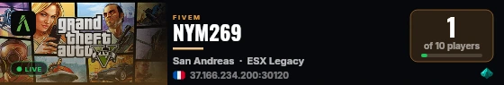 NYM269 live status badge