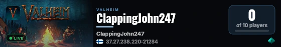 ClappingJohn247 live status badge