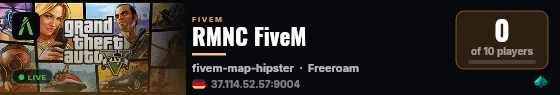 RMNC FiveM live status badge