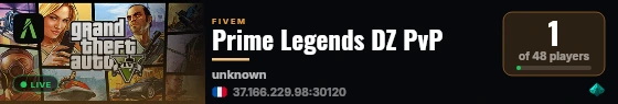 Prime Legends DZ PvP live status badge