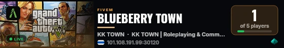 BLUEBERRY TOWN live status badge