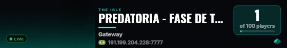PREDATORIA - FASE DE TESTE live status badge