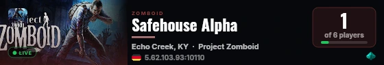 Safehouse Alpha live status badge