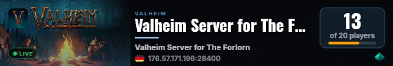 Valheim Server for The Forlorn Few live status badge