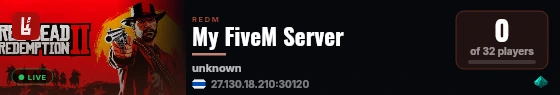 My FiveM Server live status badge
