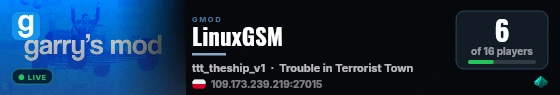LinuxGSM live status badge