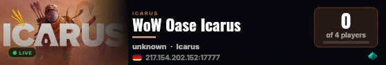 WoW Oase Icarus live status badge