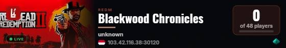 Blackwood Chronicles live status badge