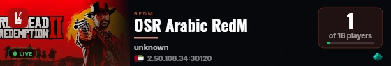 OSR Arabic RedM live status badge