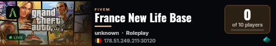 France New Life Base live status badge