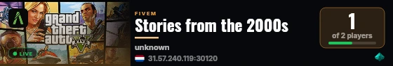 Stories from the 2000s live status badge