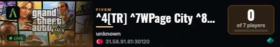 ^4[TR] ^7WPage City ^8⚡ ^2v2.0 live status badge
