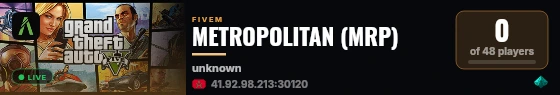 METROPOLITAN (MRP) live status badge