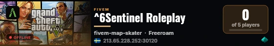 ^6Sentinel Roleplay live status badge