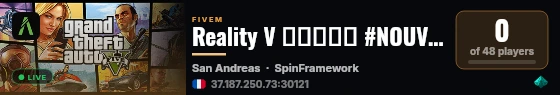Reality V ▬▬▬↭🡺 #NOUVEAU↭SERVEUR 🡸↭▬▬▬ live status badge