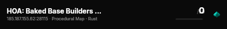 HOA: Baked Base Builders Test Server live status badge