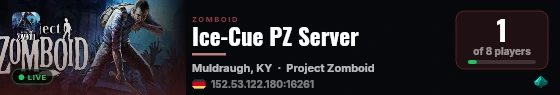 Ice-Cue PZ Server live status badge