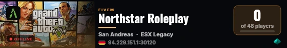 Northstar Roleplay live status badge