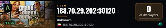 default FXServer live status badge