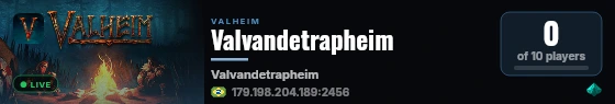 Valvandetrapheim live status badge