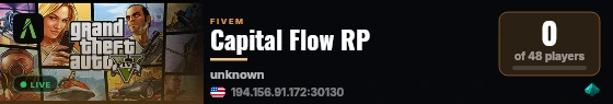 Capital Flow RP live status badge