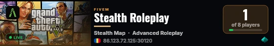 Stealth Roleplay live status badge