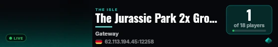 The Jurassic Park live status badge