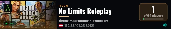 No Limits Roleplay live status badge