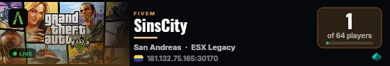 SinsCity live status badge