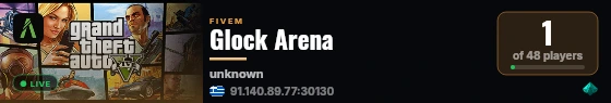 Glock Arena live status badge