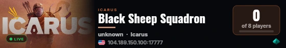 Black Sheep Squadron live status badge