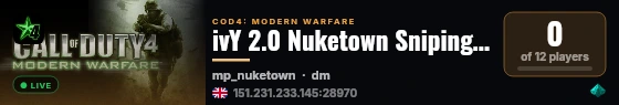 ivY 2.0 Nuketown Sniping | Stats | Economy | Vote Gamemode live status badge