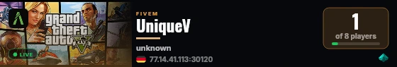 UniqueV live status badge