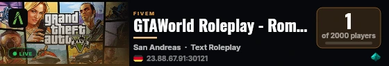 GTAWorld Roleplay - Romania - Test live status badge
