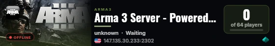 Arma 3 Server - Powered by AMP live status badge