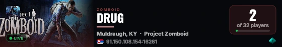 DRUG live status badge