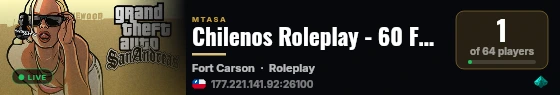 Chilenos Roleplay - 60 Fps Estables - Ambientado En Chile Staff 24/7 live status badge