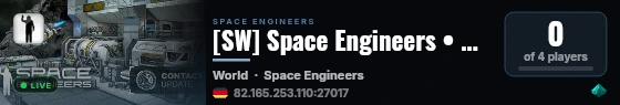 [SW] Space Engineers • Creative • keine Mods live status badge