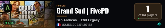 Grand Sud | FivePD live status badge