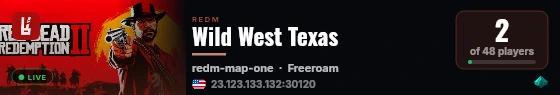 Wild West Texas live status badge
