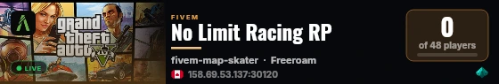 No Limit Racing RP live status badge