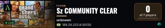 Sz COMMUNITY CLEAR live status badge