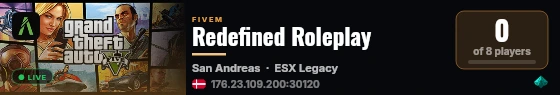 Redefined Roleplay live status badge