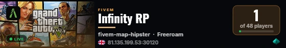Infinity RP live status badge