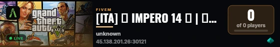 [ITA] 🦅 IMPERO 14 🦅 | 🟢⚪🔴ITALIA| 🔐 Allowlist ON | 📬 https://discord.gg/impero | 🦅🌎 live status badge
