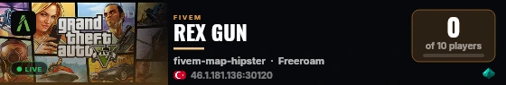 REX GUN live status badge