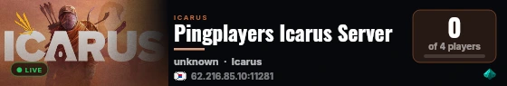 Pingplayers Icarus Server live status badge