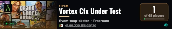 Vortex Cfx Under Test live status badge