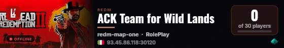 ACK Team for Wild Lands live status badge