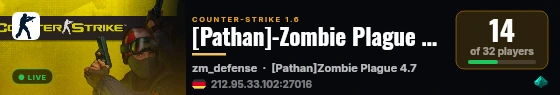 [Pathan]-Zombie Plague 4.3 [Free|VIP|+Bank+Bazzoka+CSO+FDL] live status badge